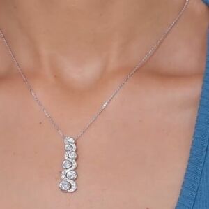 MOISSANITE Love you to the Sun and moon Sterling Silver Necklace 20" chain  NEW!